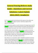 General Fencing Referee study Guide | Questions and Correct Solutions | Latest Update 2024/2025 | Graded A+