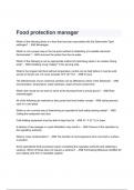 Food protection manager Exam Questions and Answers latest version 2024 100% Verified.