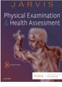 TEST BANK FOR PHYSICAL EXAMINATION AND HEALTH ASSESSMENT, 8TH EDITION, CAROLYN JARVIS, ISBN: 9780323510806 EXAM UPDATED QUESTIONS WITH CORRECT ANSWERS