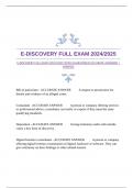 E-DISCOVERY FULL EXAM 2024/2025 WITH GUARANTEED ACCURATE ANSWERS |VERIFIED