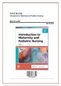 TEST BANK FOR INTRODUCTION TO MATERNITY AND PEDIATRIC NURSING,8TH EDITION BY GLORIA LEIFERQUESTIONS AND ANSWERS 100% CORRECT COMPLETE AND WELL EXPLAINED BY EXPERTS GRADED A+ WITH RATIONALES WELL ELABORATED LATEST UPDATE 2024 GUARANTEED SUCCESS[ALL YOU NEE