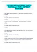 2024 NFHS FOOTBALL PART II TEST EXAM WITH CORRECT ANSWERS