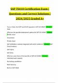 SAP TS410 Certification Exam | Questions and Correct Solutions | 2024/2025 Graded A+