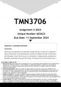 TMN3706 Assignment 4 (ANSWERS) 2024 - DISTINCTION GUARANTEED