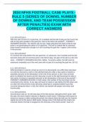 2024 NFHS FOOTBALL CASE PLAYS - RULE 5 (SERIES OF DOWNS, NUMBER OF DOWNS, AND TEAM POSSESSION AFTER PENALTIES) EXAM WITH CORRECT ANSWERS