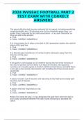 2024 WVSSAC FOOTBALL PART 2 TEST EXAM WITH CORRECT ANSWERS