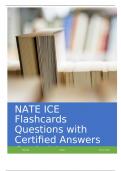 NATE ICE Flashcards Questions with Certified Answers Graded A+