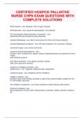 HOSPICE AND PALLIATIVE REGISTERED NURSE CERTIFICATION EXAM QUESTIONS WITH COMPLETE SOLUTIONS