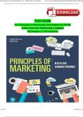 TEST BANK for Principles of Marketing 18th Edition by Philip Kotler and Gary Armstrong. Complete Chapters 1-20 Newest Version 2024 EDITION ISBN: 9780136708582