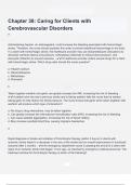 Chapter 38  Caring for Clients with Cerebrovascular Disorders Questions & answers latest update 2024/2025 with complete solution