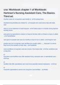 cna  Workbook chapter 1 of Workbook  Hartman-s Nursing Assistant Care, The Basics. Third ed Questions & answers latest update 2024/2025 with complete solution