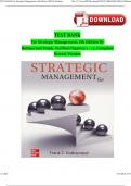 TEST BANK For Strategic Management, 6th Edition 2024 By Rothaermel Frank, Verified All Chapters 1 - 12 , Complete Newest Version 9781266191862