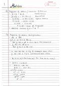 Summary MATRICES AND DETERMINANTS-  JEE  / JEEADVANCE /BITS