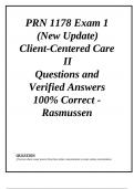 PRN 1178 Exam 1 (New Update 2024/2025)  Client-Centered Care II  Questions and Verified Answers 100% Correct - Rasmussen