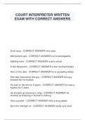 COURT INTERPRETER WRITTEN  EXAM WITH CORRECT ANSWERS