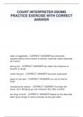 COURT INTERPRETER IDIOMS PRACTICE EXERCISE WITH CORRECT  ANSWER