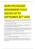 NURS-PSCHOLOGY ASSIGNMENT FULLY SOLVED UP TO SEPTEMBER 30TH 2024 