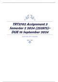 TRT3702 Assignment 3 Semester 2 2024 (252875)- DUE 16 September 2024