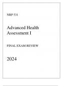 UOPX - NRP 531 Advanced Health Assessment I - Final Exam Review 2024