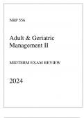 UOPX - NRP 556 Adult & Geriatric Management II - Midterm Exam Review 2024