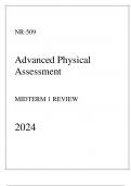 Chamberlain - NR-509 Advanced Physical Assessment - Midterm 1 Review 2024.