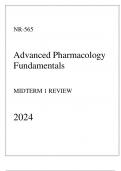 Chamberlain - NR-565 Advanced Pharmacology Fundamentals - Midterm 1 Review 2024.