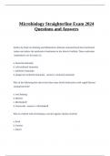 Microbiology Straighterline Exam 2024 Questions and Answers.