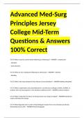 Advanced Med-Surg Principles Jersey College Mid-Term Questions & Answers 100% Correct