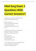 Med Surg Exam 1 Questions With Correct Answers!!