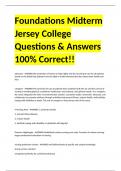 Foundations Midterm Jersey College Questions & Answers 100% Correct!!