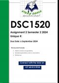 DSC1520 Assignment 2 (QUALITY ANSWERS) Semester 2 2024