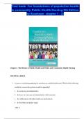 Test bank  For foundations of population health in community Public Health Nursing 5th Edition by Stanhope  chapter 1 - 32