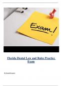 Florida Dental Law and Rules Practice Exam ( Latest 2024 / 2025 ) Actual Questions and Answers 100% Correct