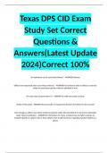 Texas DPS CID Exam Study Set Correct Questions & Answers(Latest Update 2024)Correct 100%