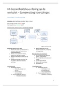 Gezondheidsbevordering op de werkplek BUNDEL: Samenvatting HC + ALLE zelftoetsvragen