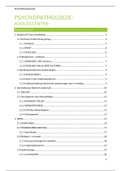 Psychopathologie: ontwikkeling(samenvatting & woordenlijst) + adolescenten
