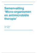 Samenvatting - Micro-organismen en antimicrobiele therapie