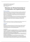 Practicumverslag van ethylacetoacetaat en immobilisatie van beta-galactosidase VC4