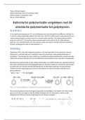 Practicumverslag kationische polymerisatie vergeleken met anionische polymerisatie tot polystyreen V4