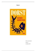 Boekverslag Dorst van Esther Gerritsen havo 5 Nederlands