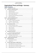 Organisational Theory and Design - Summary (2018-2019)