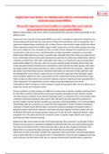 UNIT 32 :P5, M2  Explain how food retailers are meeting social, ethical, environmental and corporate social responsibilities Discuss the importance of food retailers in meeting their social, ethical, environmental and corporate social responsibilities.