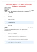 Lesson 4 Exam, CCJ 4644 Quizzes 7-11 white collar crime  final exam study guide. Florida International University. Attempt Score 90/100%