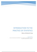 Uitgebreide samenvatting van 'Introduction to the practice of statistics' van Moore, McCabe & Craig