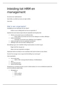 Samenvatting inleiding tot management en HRM 