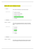 BIOS 255 Unit 4 Midterm Exam; Latest 2019/20 Complete Solution, Already Graded A. 