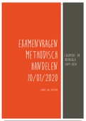 Methodisch Handelen Examenvragen 2020 Thomas more Logopedie en audiologie 2019-2020