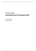 Psychodynamische therapieën Samenvatting volledig (PDT) 2019-2020 / 2020-2021