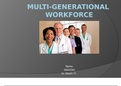 MHA 543 : Benchmark Assignment- Multigenerational Workforce, power point presentation, A+ Work. 