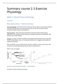 Samenvatting blok Exercise Physiology